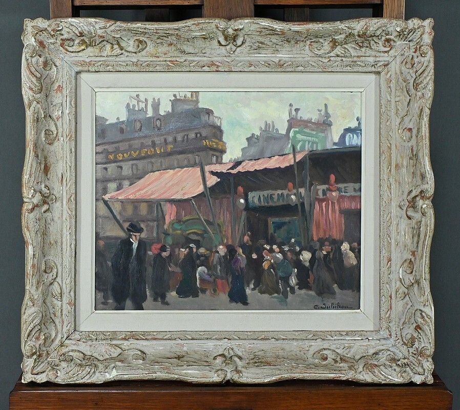 Painting “Street Scene” By C. Subileau – Early 20th Century photo Art