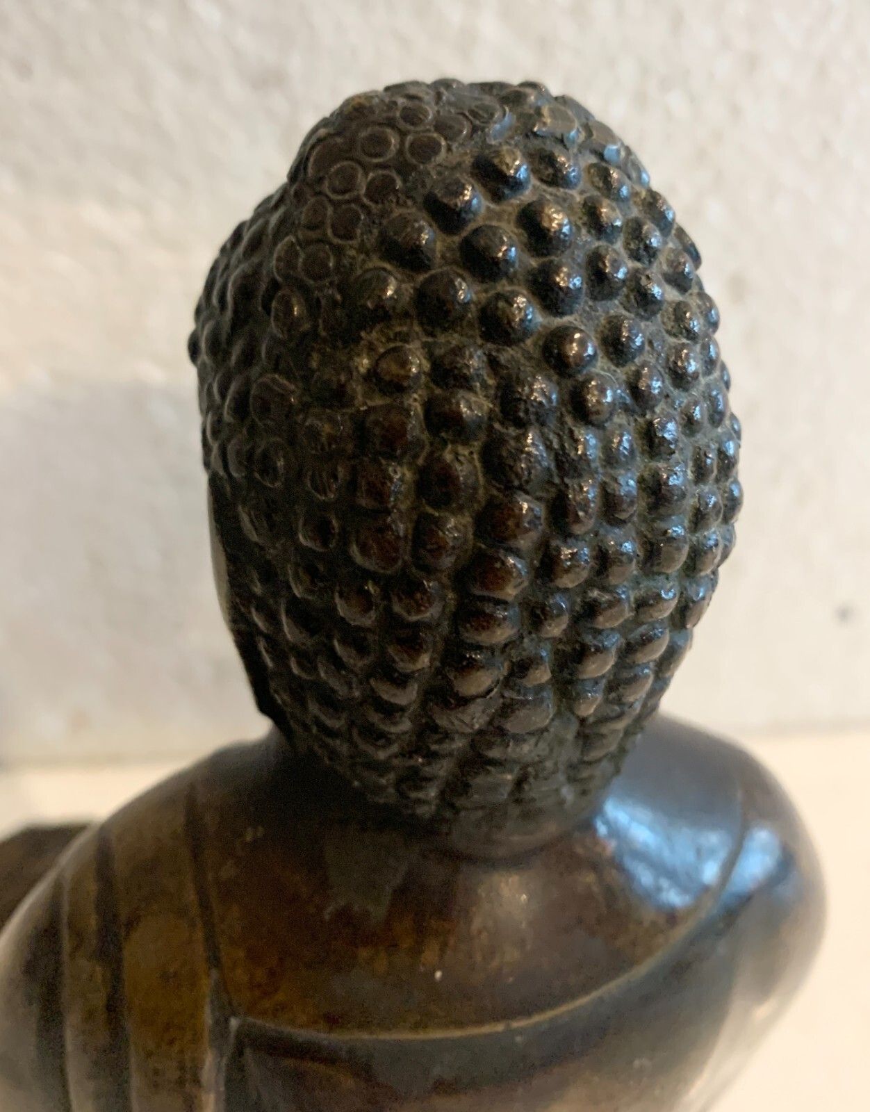 Bouddha En Bronze Massif A Patine Brune XX Siècle photo 369.75