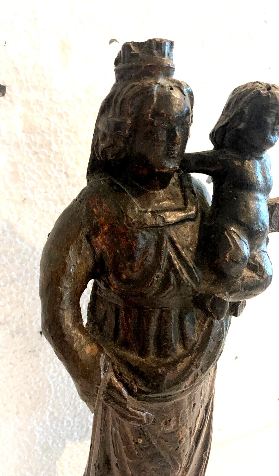 Virgin And Child Jesusen Wood Carved And Patinated 18th Century photo 631.13