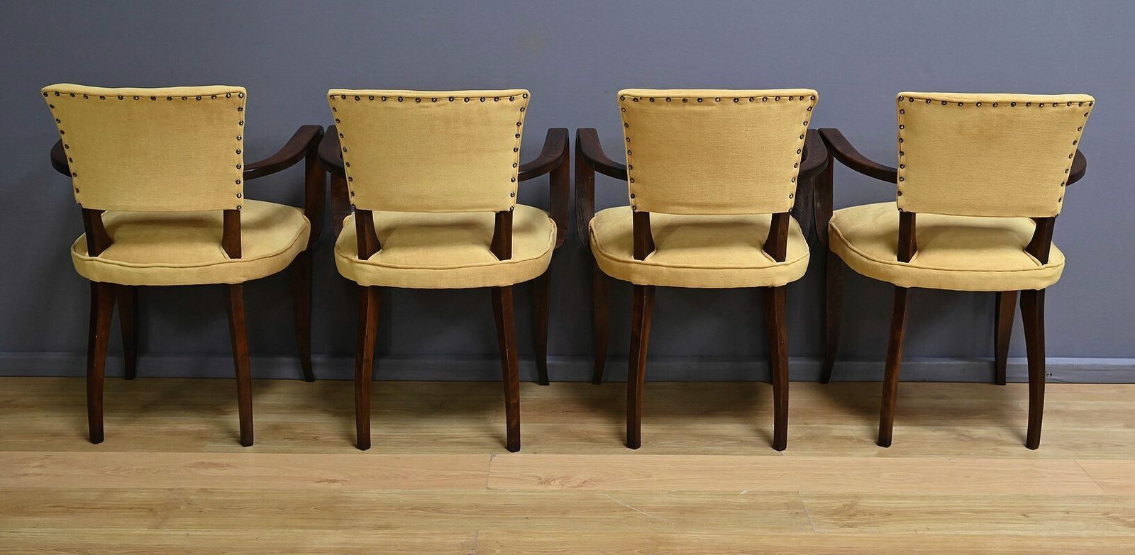 Set Of 4 Bridge Armchairs, Art Deco, J.Leleu Style – 1940 photo buy