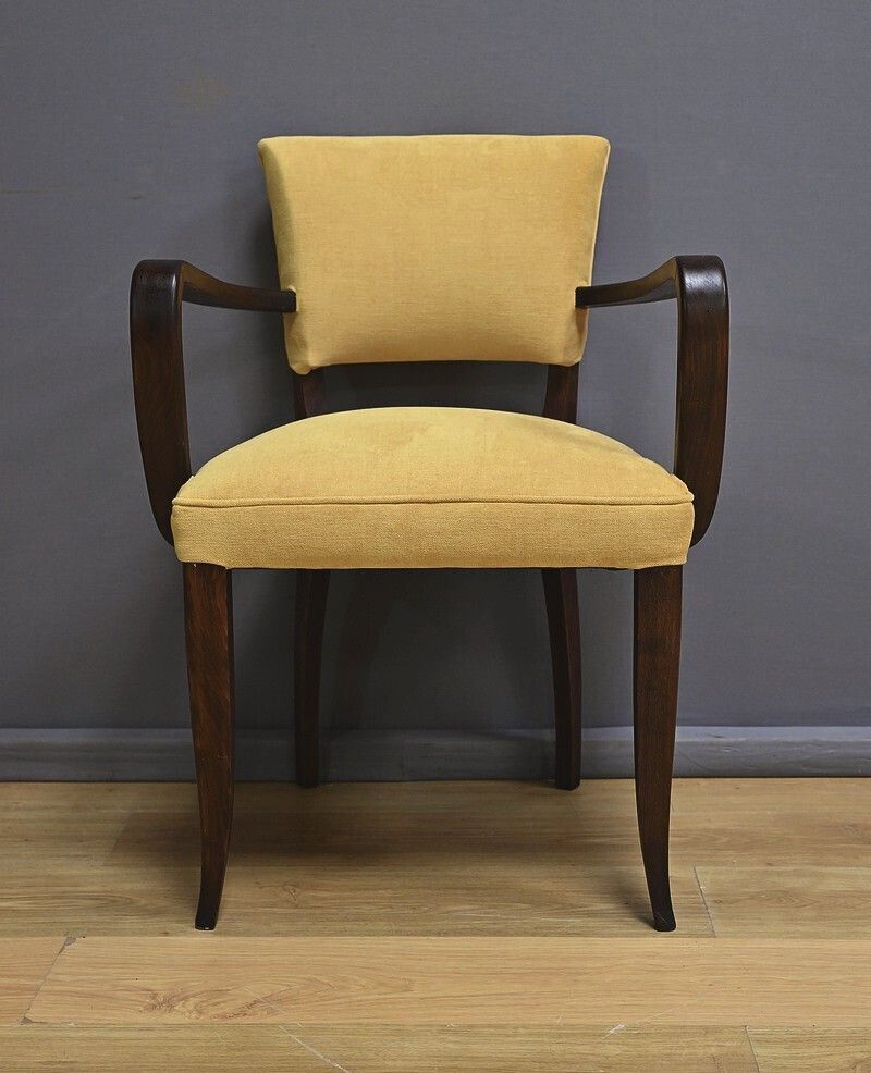 Furniture Set Of 4 Bridge Armchairs, Art Deco, J.Leleu Style – 1940 photo