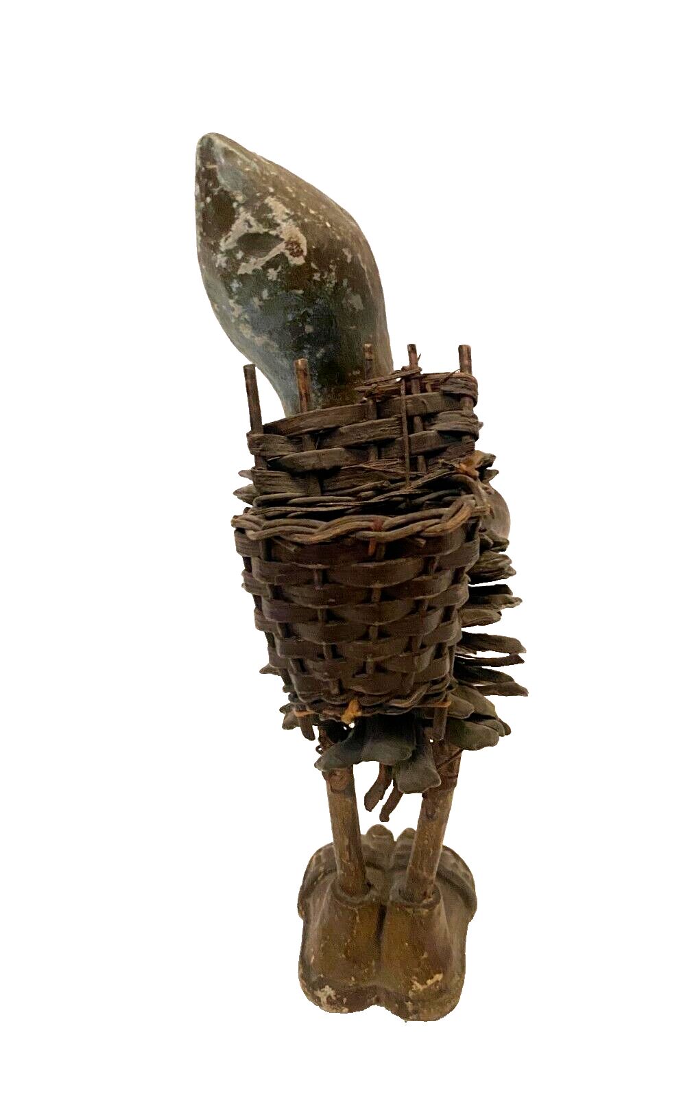 Folk Art Country Character Wooden Head And Feet. 20th Century. photo for sale