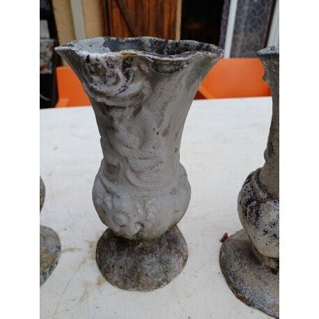Lot Of 5 Cast Iron Vases 1900 From Charleville   Mézières photo Home Decor