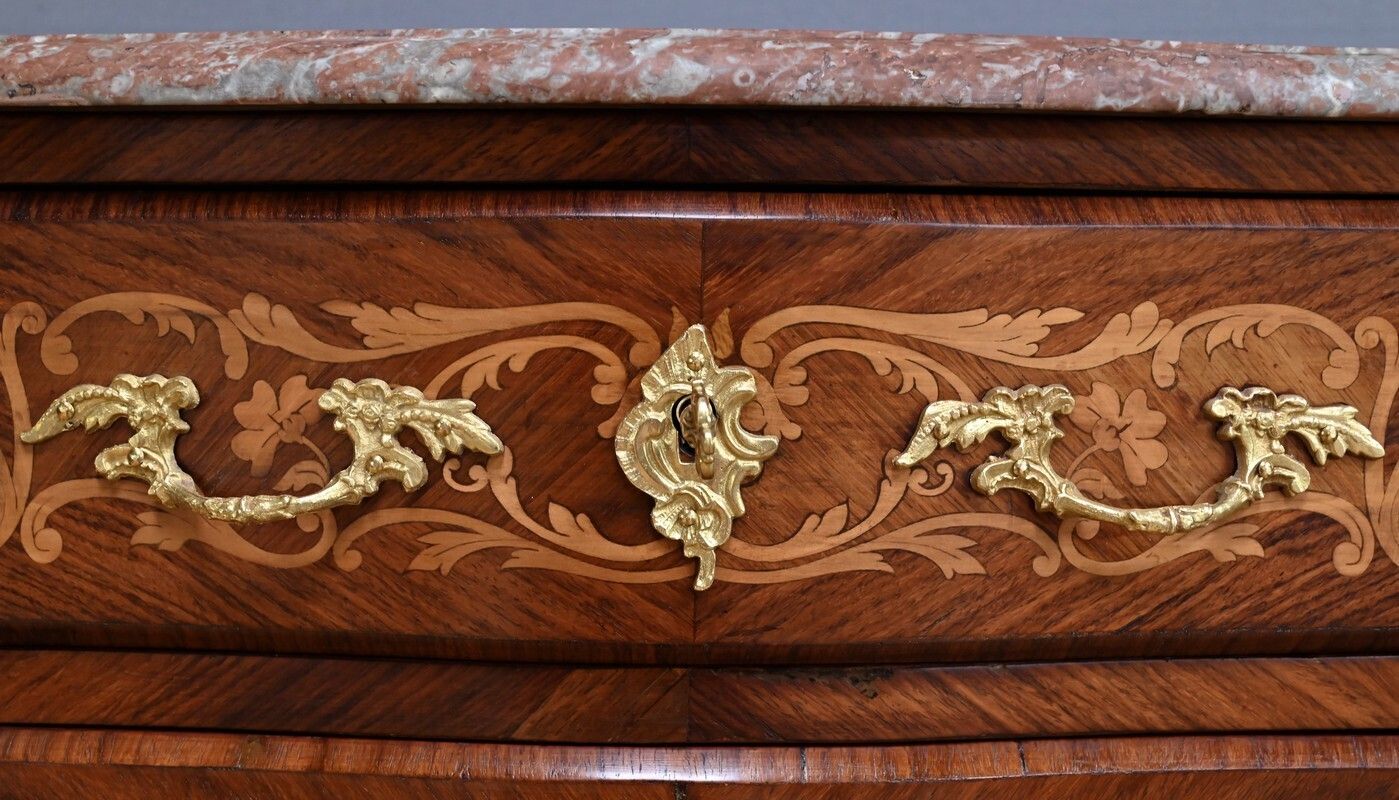 Furniture Secretary In Precious Wood Marquetry, Transition Style, Napoleon III Period – Mid 19th Century photo