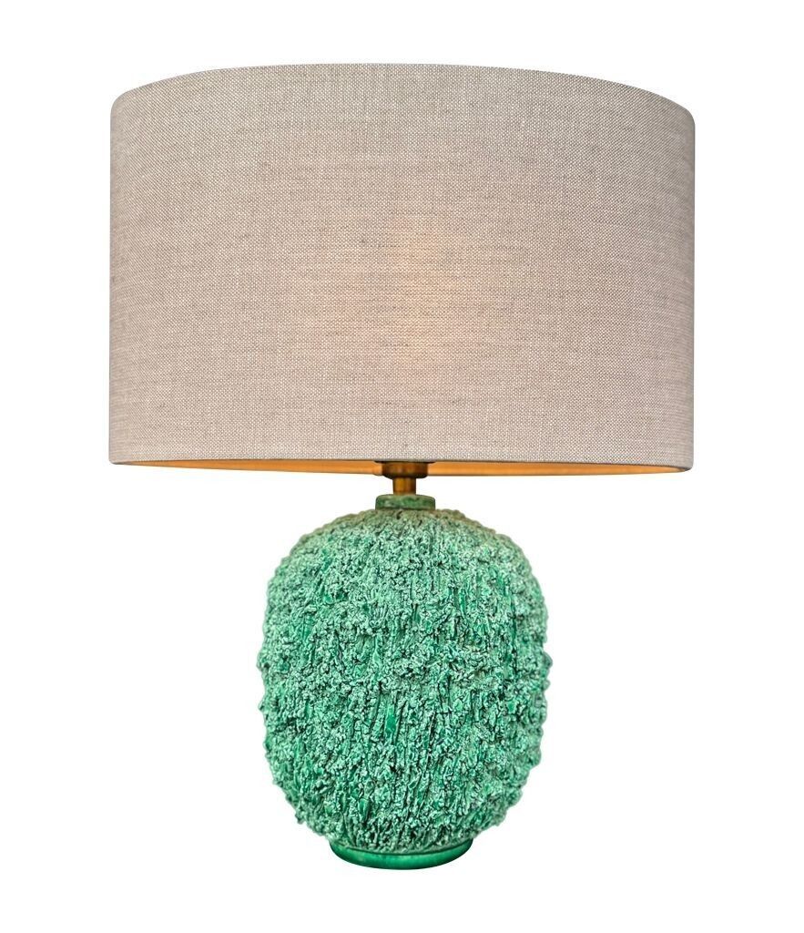 photo furniture A 1950s Studio Pottery "Hedgehog" Lamp By Gunnar Nylund For Rörstrand In Vibrant Green.