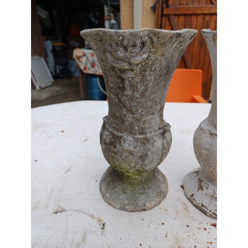 Pair Of Cast Iron Vases 1900 From Charleville Mézières photo vinterior