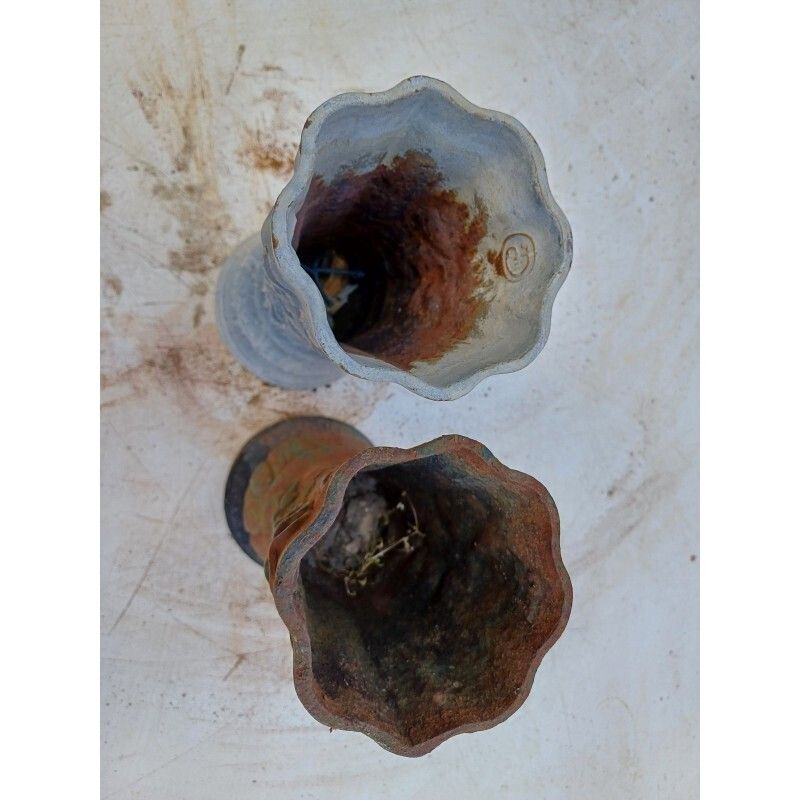 Pair Of Cast Iron Vases 1900 From Charleville Mézières photo furniture
