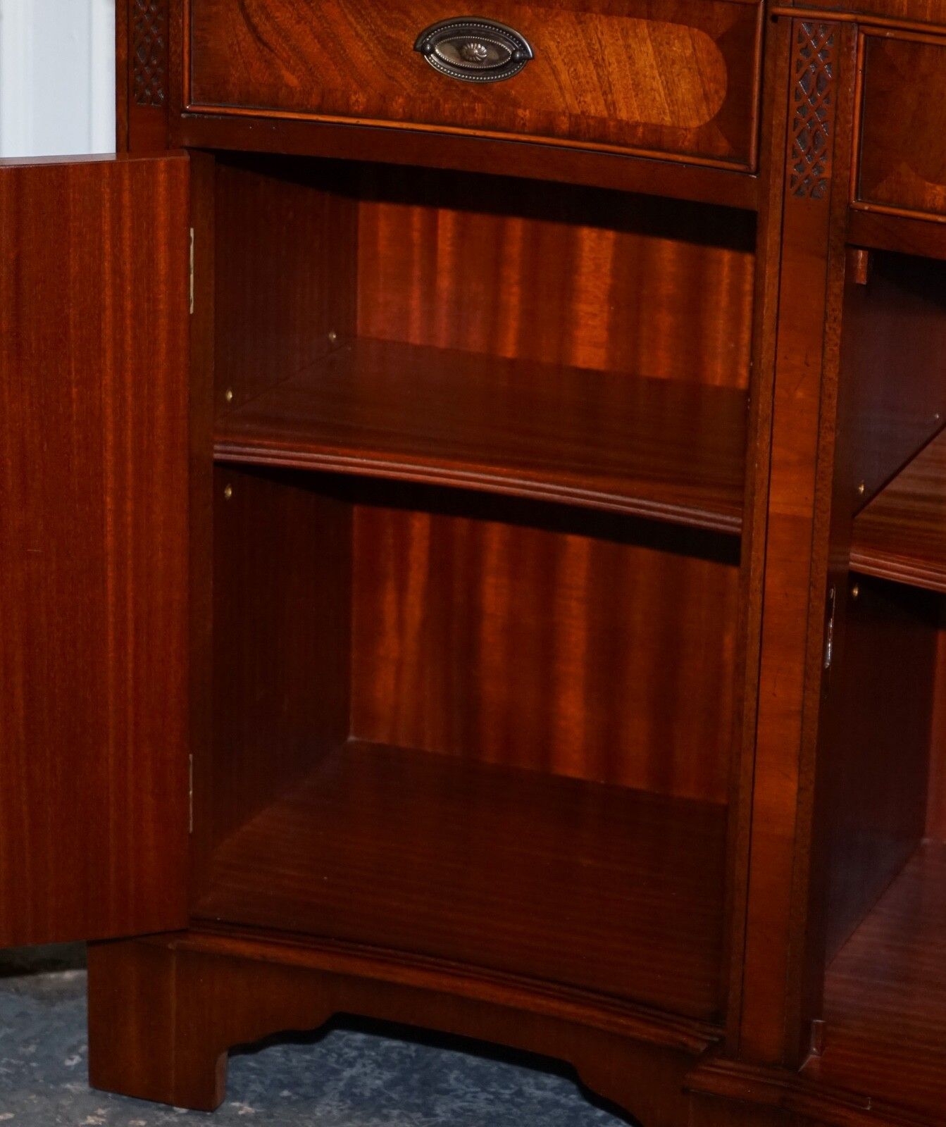 photo for sale Vintage Serpentine Bow Front Sideboard With Drawers & Cupboard By Wade Furniture
