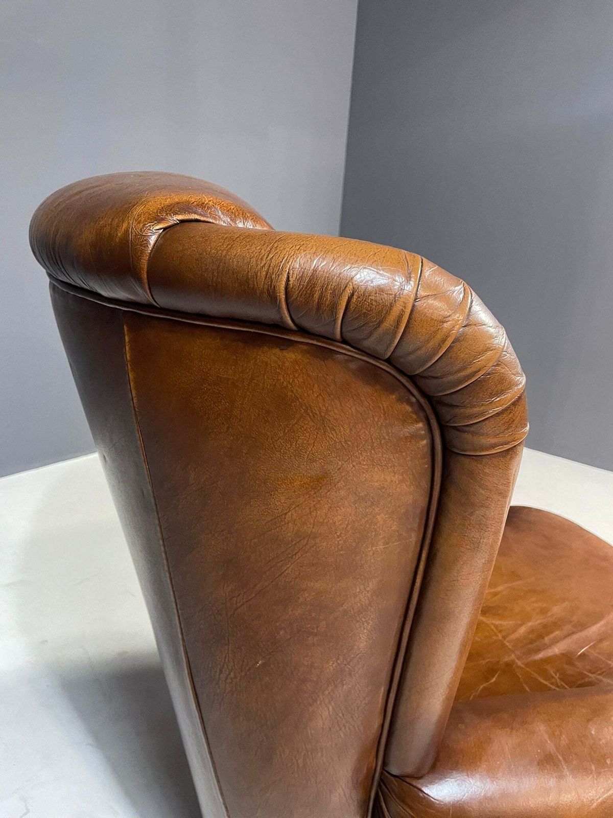 photo buy Pair Of Art Deco Leather Club Chairs, Czechoslovakia, 1930s