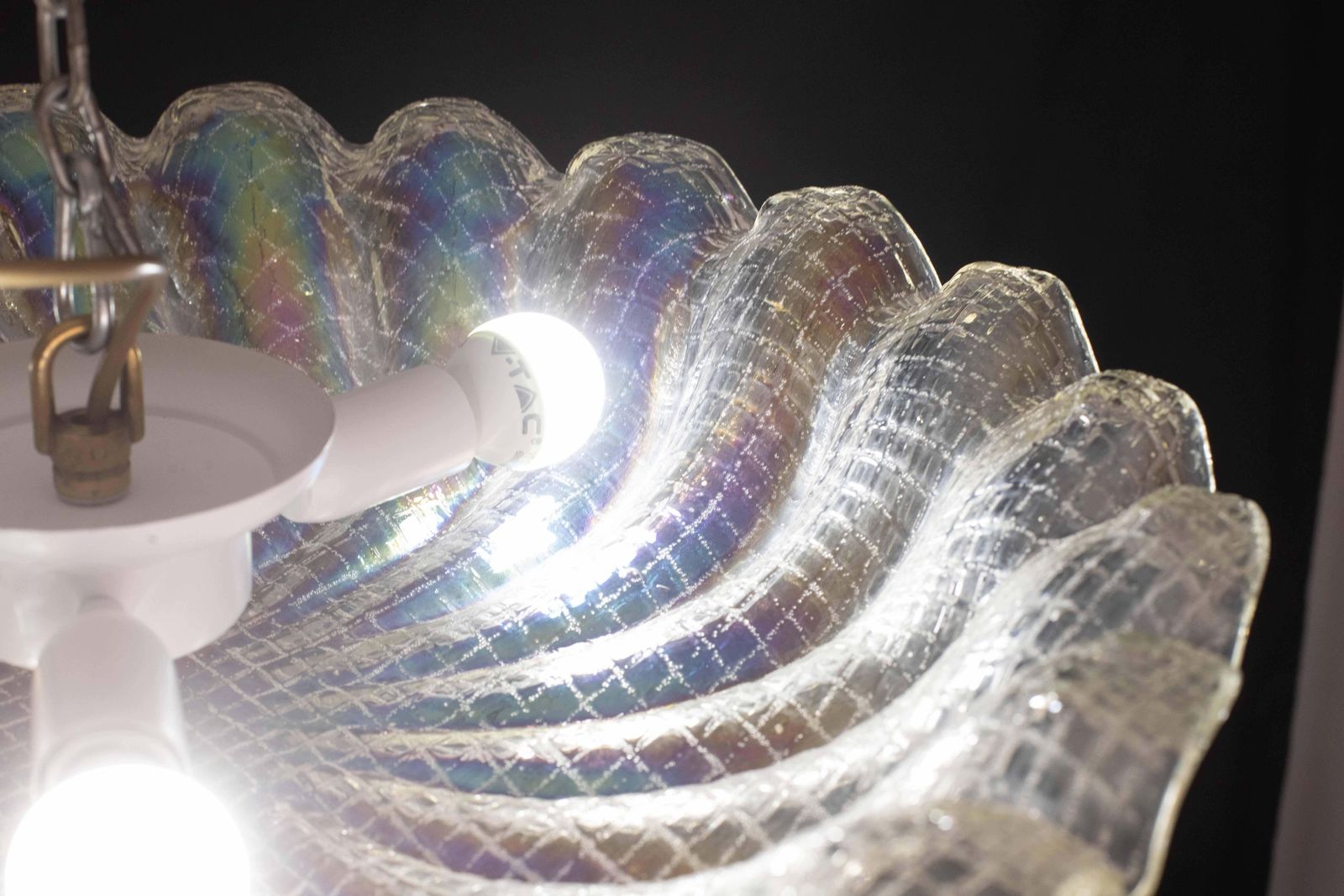 1315.0 Charming Italian Iridescent Murano Glass Ceiling Fixture, Murano, 1960 photo