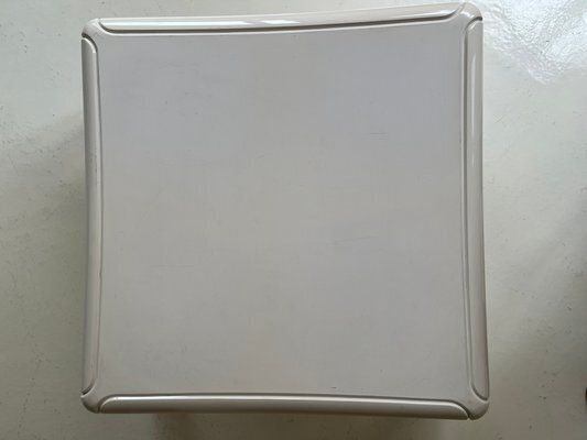 Model 4984 Square Table In Moulded White Polyurethane By Gae Aulenti For Kartell, 1970s photo vintage
