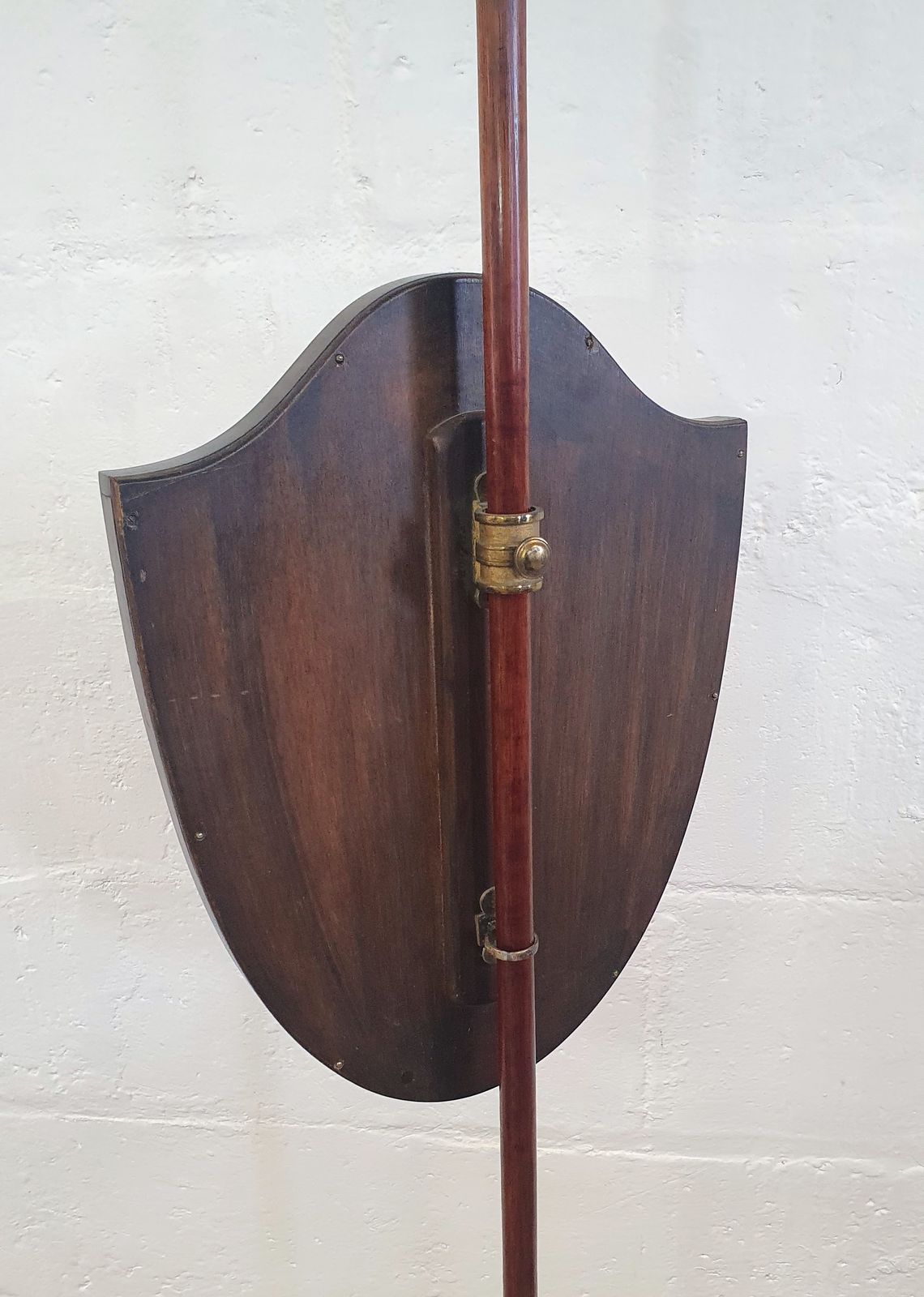 19th Century Mahogany Pole Screen, William Morris Style Fabric photo buy