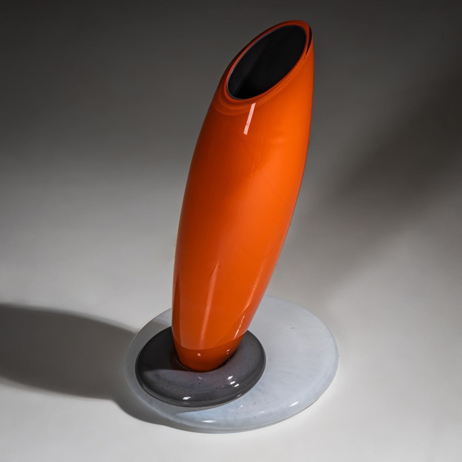 Barovier & Toso Vase, Orange, B.A.G. Series, Italy, Late 20th Century photo 1040.0