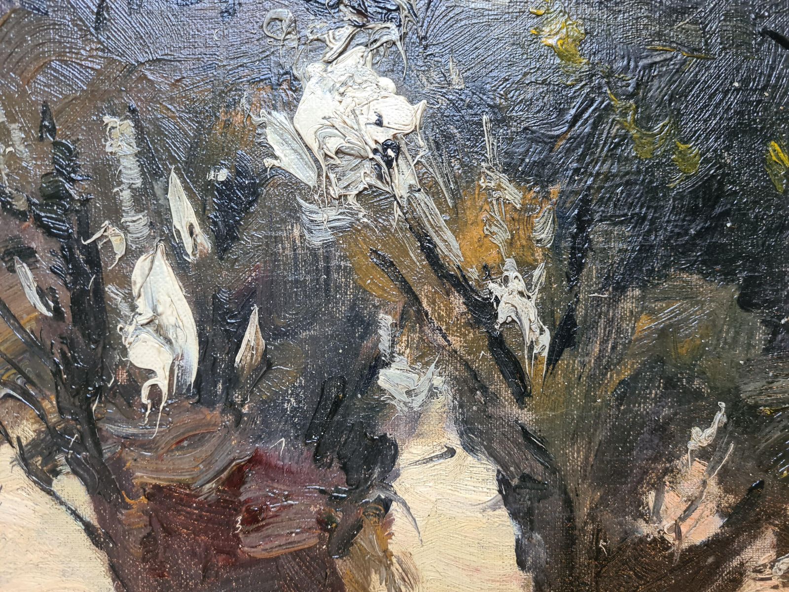 Art Mid Century Expressionist Landscape, Oil On Canvas. The Countryside By Elemer Vagh Weinmann photo