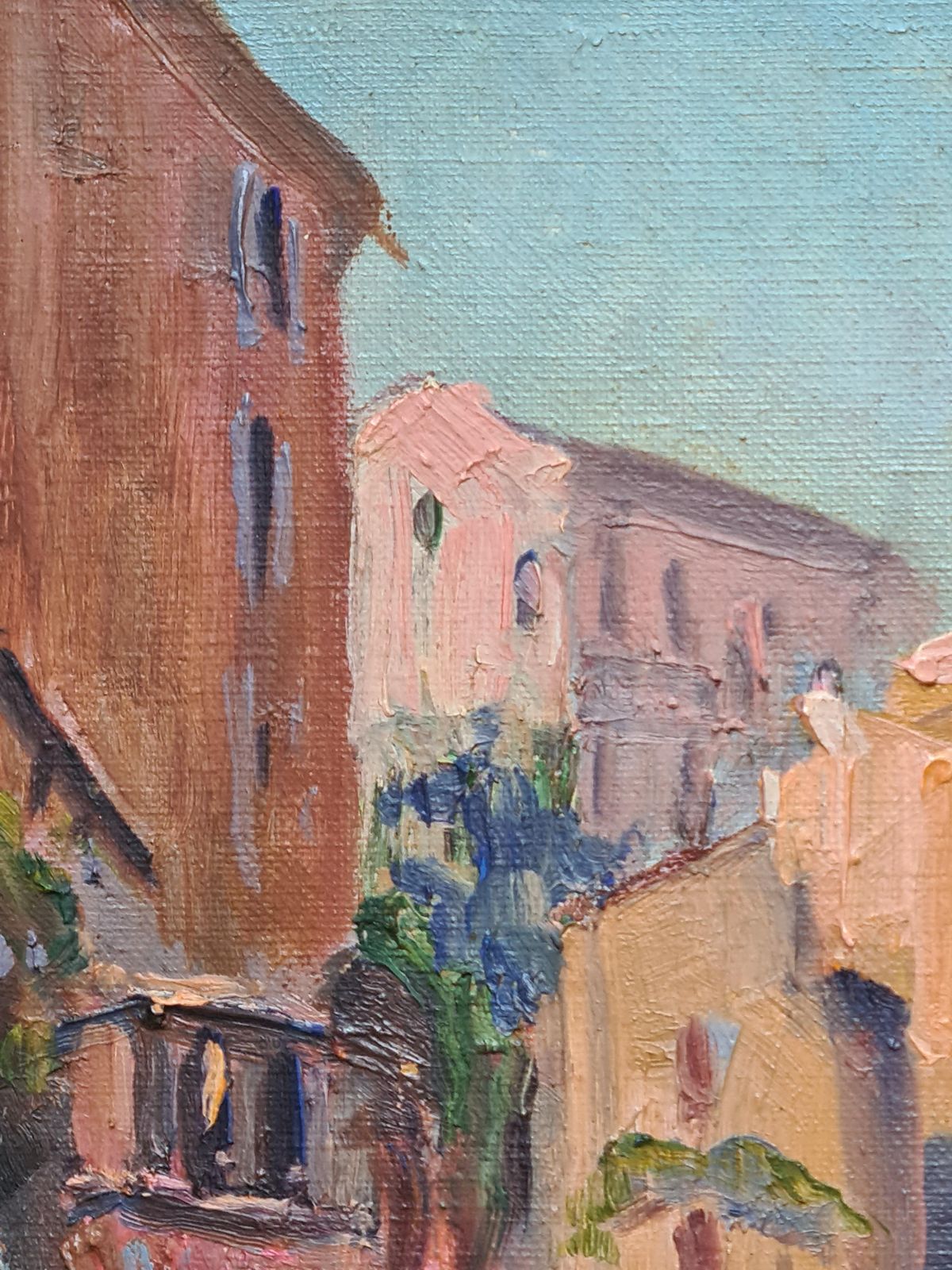 Collioure, A Mediterranean Street Scene And The Church Of Notre Dame Des Anges By E.L.Y. photo vinterior