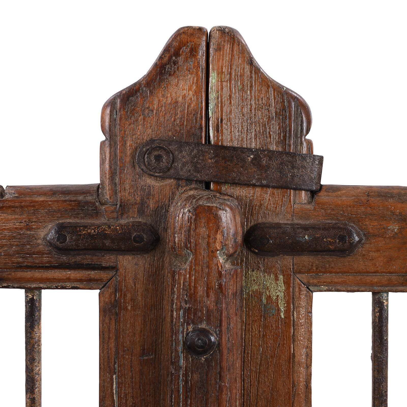 Indian Teak Dog Gate From Gujarat, 19th Century photo furniture
