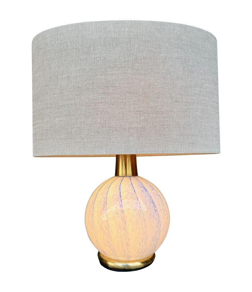 Lighting A Lovely Pair Of 1960s Blue Murano Glass And Brass Lamps By La Murrina photo