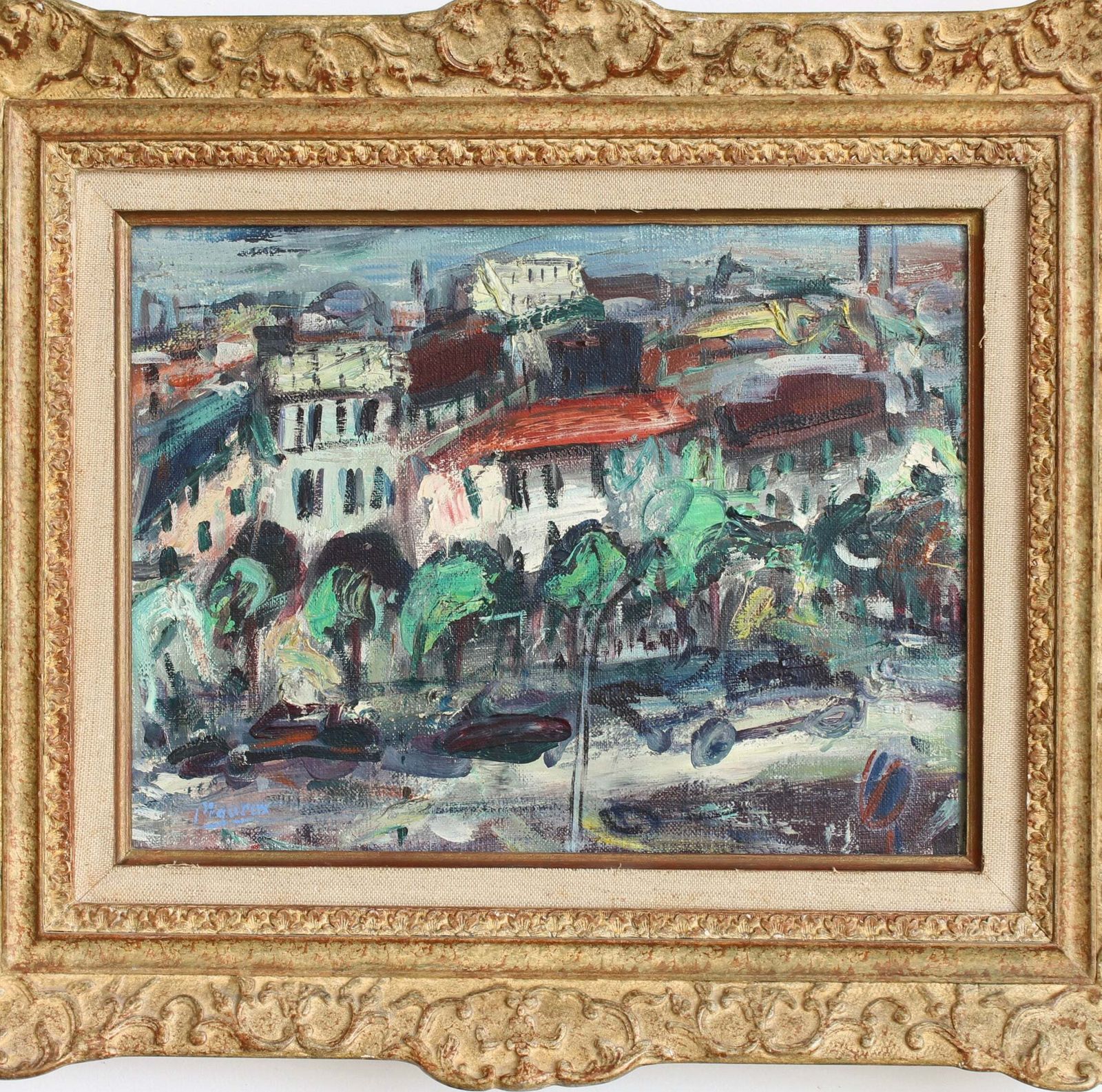 'View Over The City Of Red Roofs' By Guy Le Péqueux (Circa 1960s) photo for sale