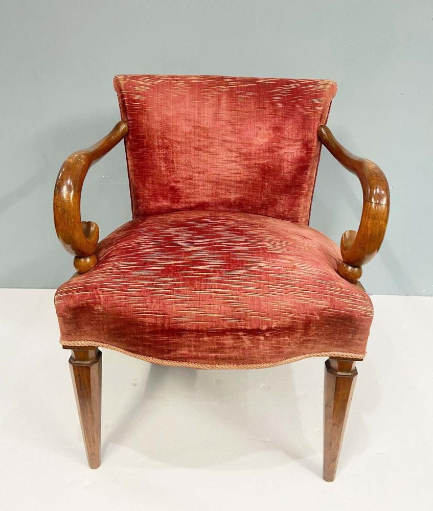 Pair Regency Revival Arm Chairs Mahogany photo furniture