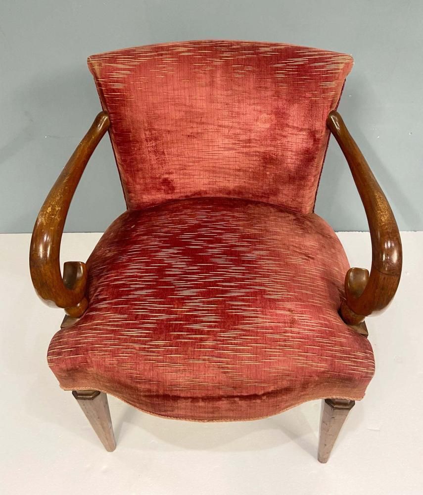 Pair Regency Revival Arm Chairs Mahogany photo for sale