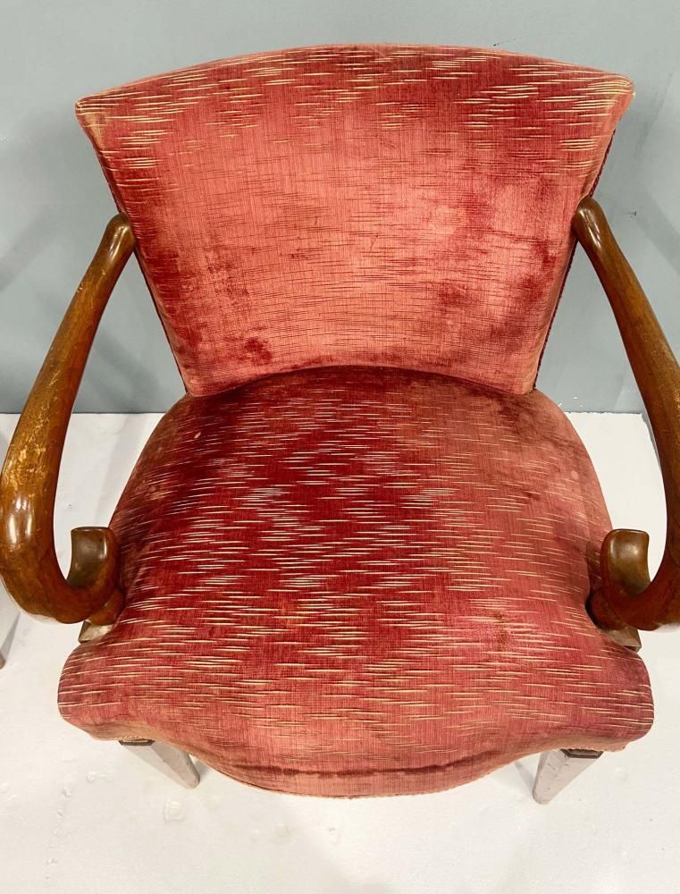 Pair Regency Revival Arm Chairs Mahogany photo 1150.0