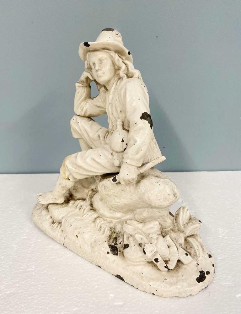 Victorian Cast Iron Shepherd Figurine Statue 1890 photo buy