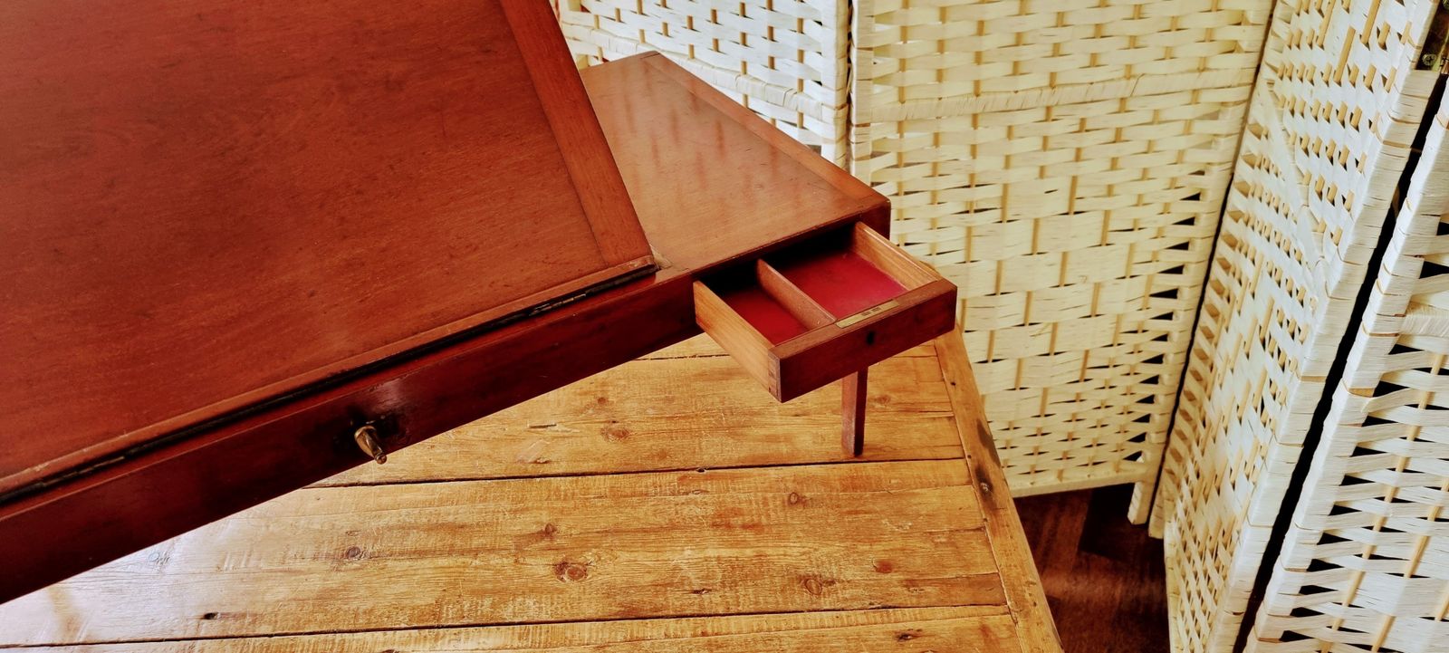 19th Century Mahogany Campaign, Folding Desktop Writing Table photo furniture