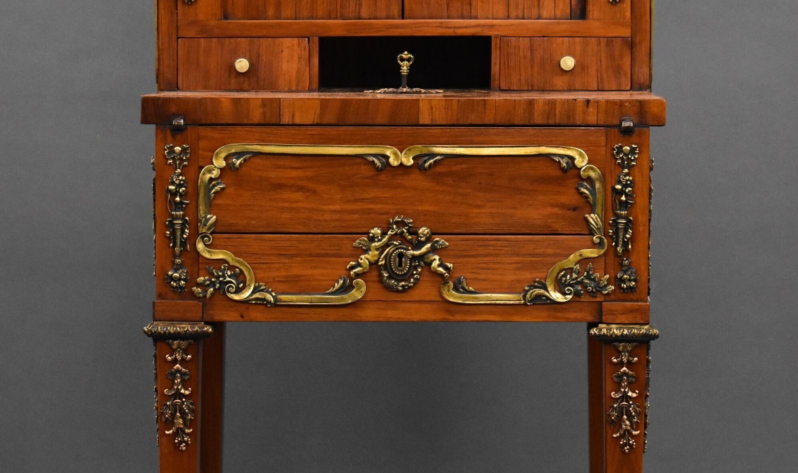 19th Century French Satinwood Bonheur Du Jour With Ormolu Mounts photo vintage