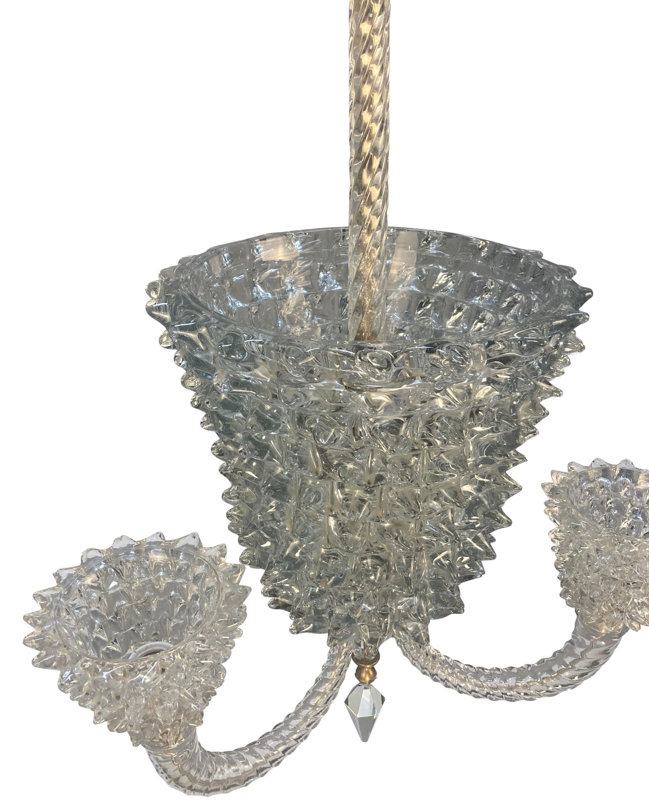 A Fine Mid Century Rostrato Glass Chandelier By Barovier Y Toso photo for sale