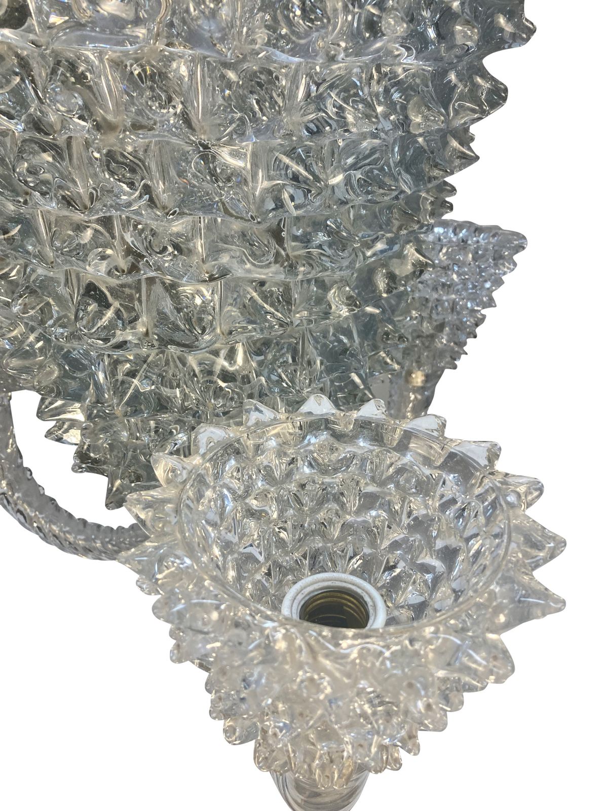 A Fine Mid Century Rostrato Glass Chandelier By Barovier Y Toso photo Lighting