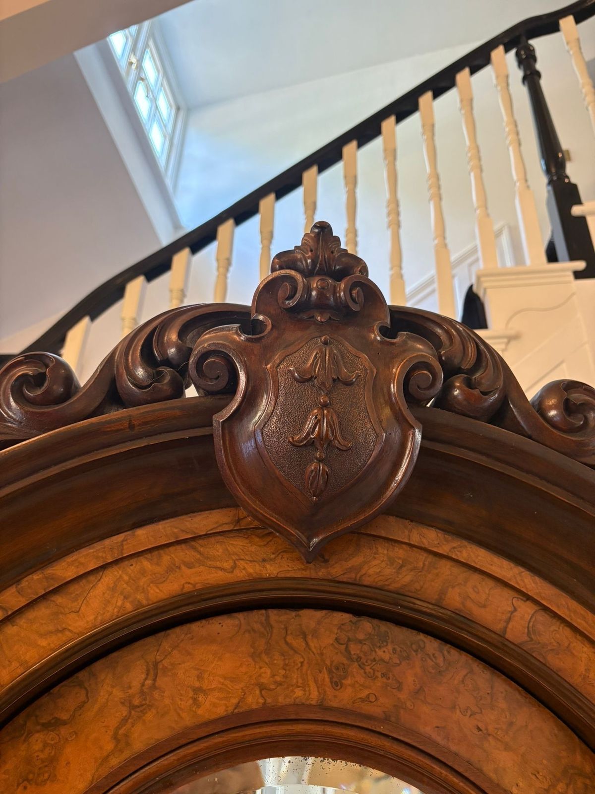 Outstanding Quality Large Antique 19th Century Unusual Carved Burr Walnut Wardrobe photo 8250.0