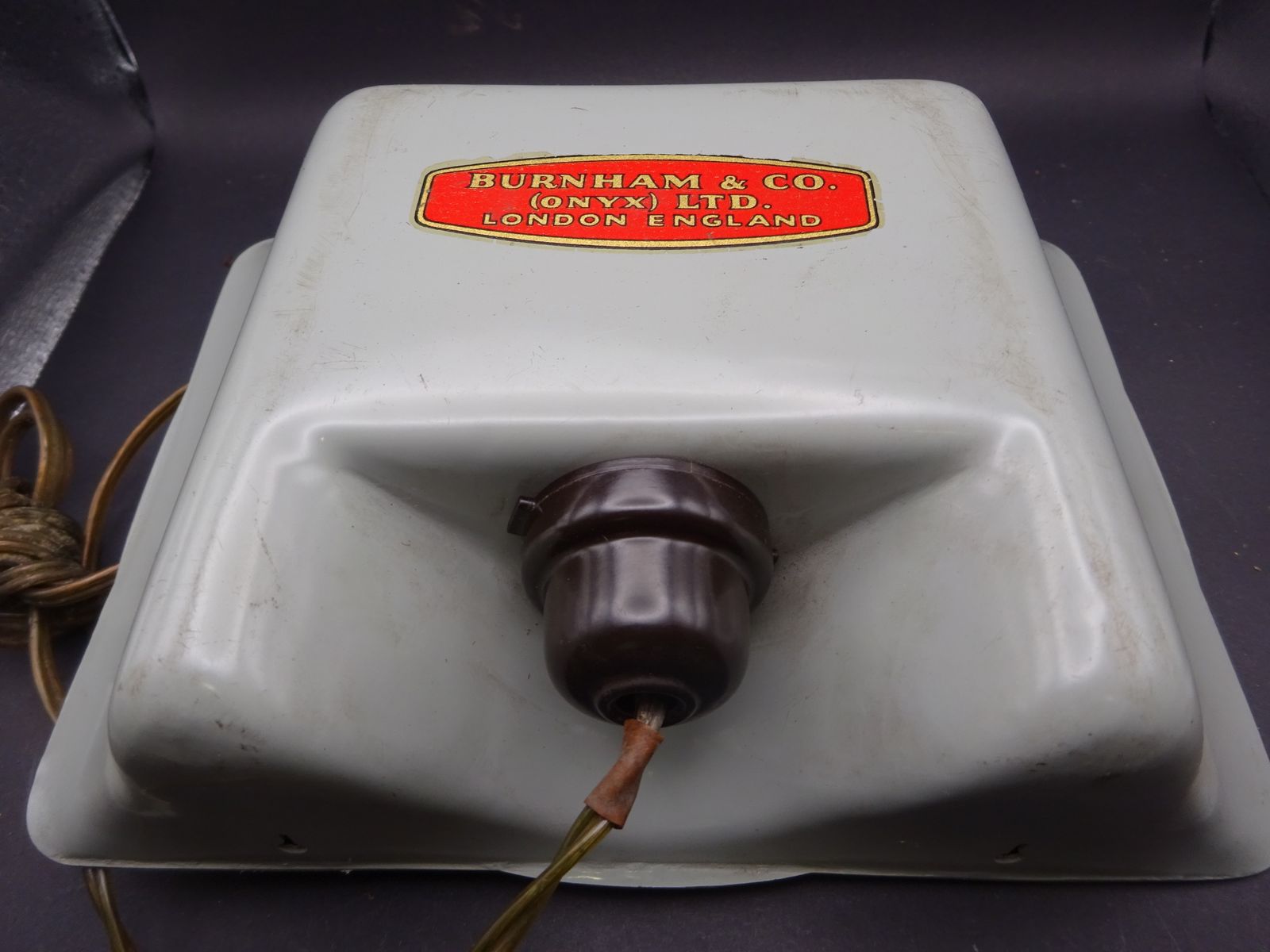 Lighting Circa 1940s Plastic & Bakelite Industrial Wall Light For Rewire. Rare Find photo