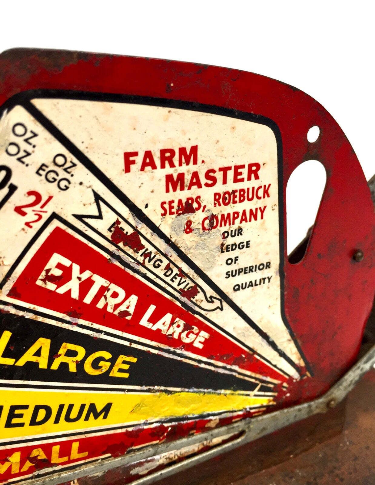 Antique Red Jiffy Way Egg Scale By Farm Master Sears, Roebuck & Company C.1940 photo 119.0