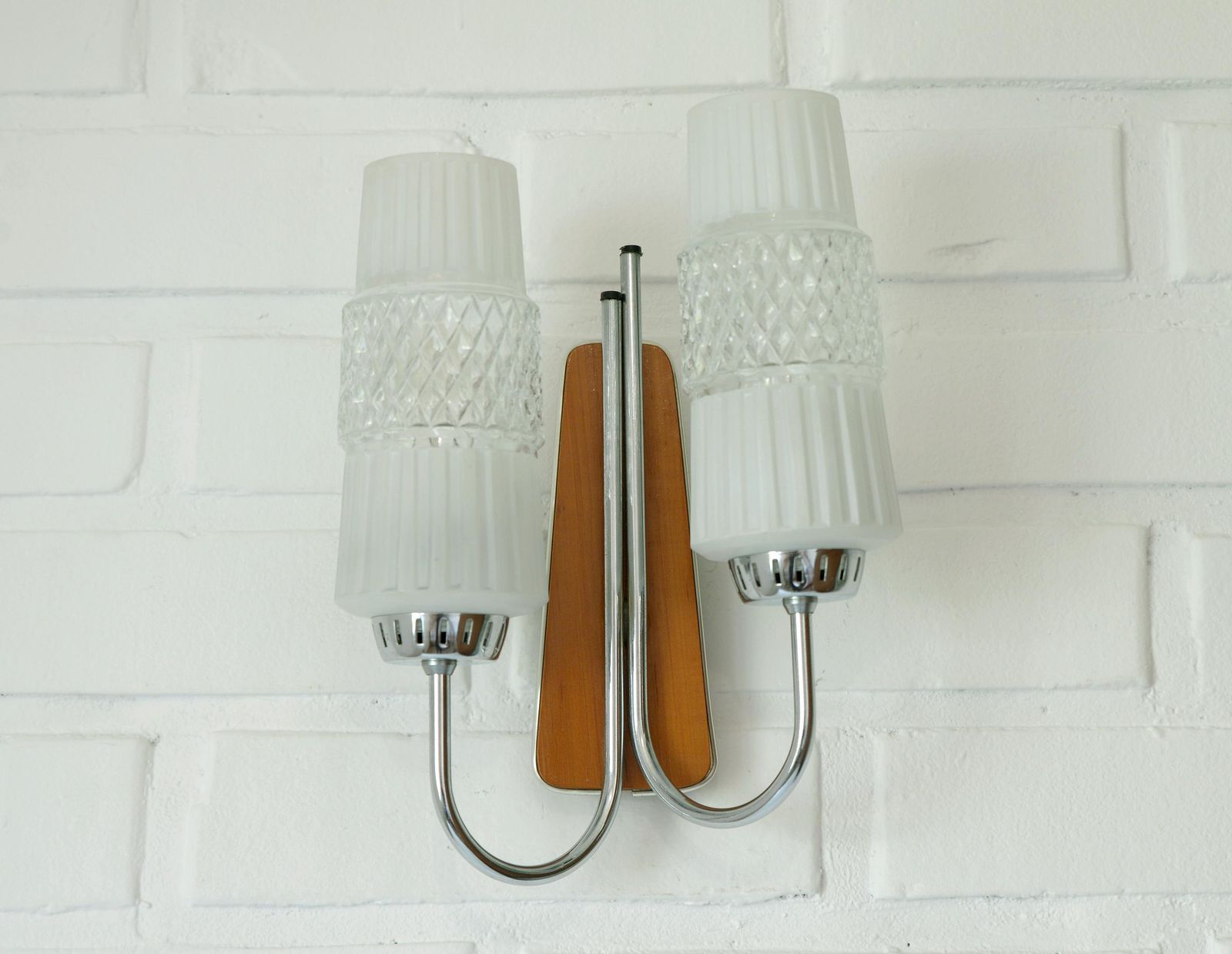 Vintage Scandinavian Style Lamp / Double Wall Sconce / Mid Century Modern / Space Age Light Fixture / Yugoslavia 1960's / Flush Mount Light photo furniture