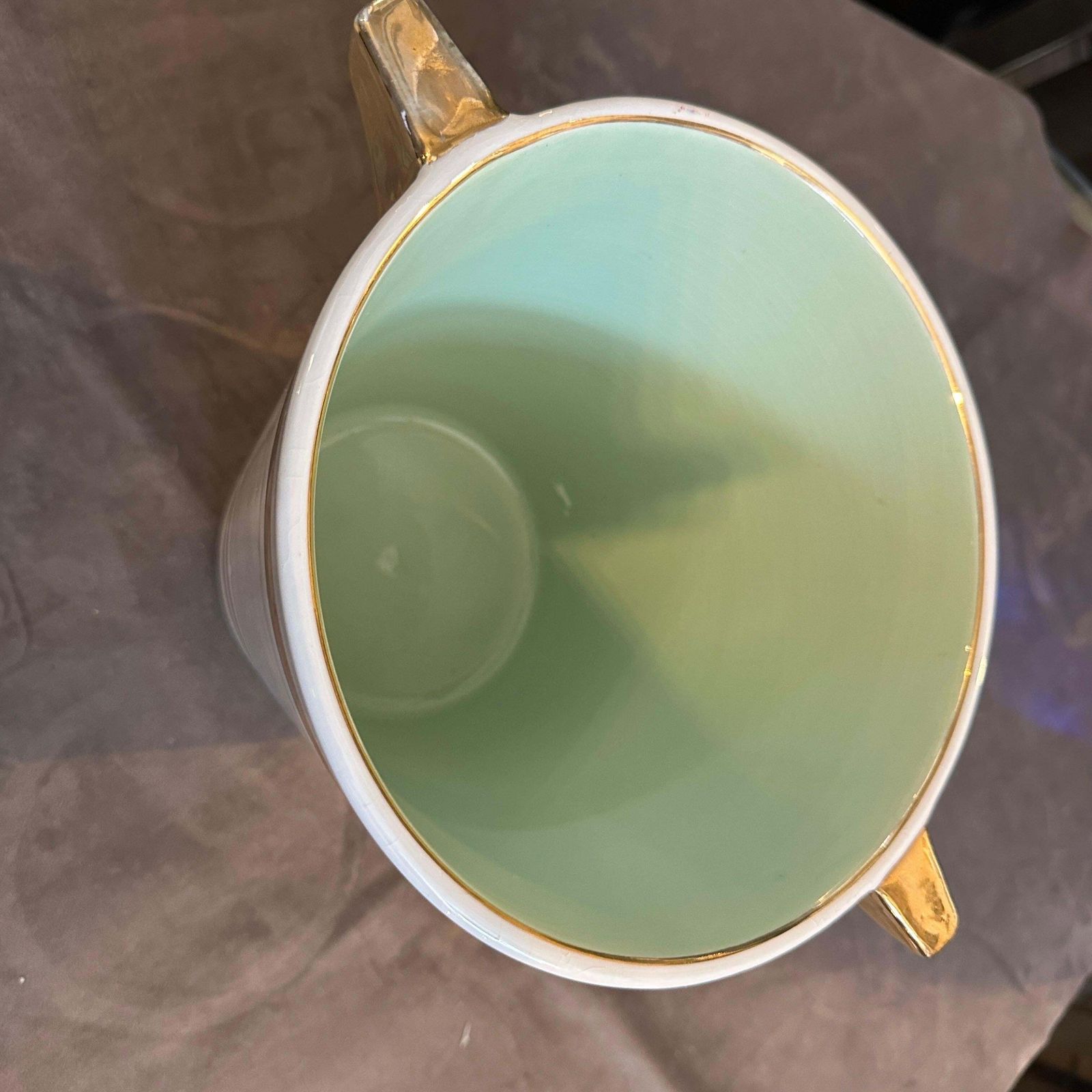 photo for sale 1930s Art Deco White And Gold Ceramic French Champagne Cooler By Sarreguemines