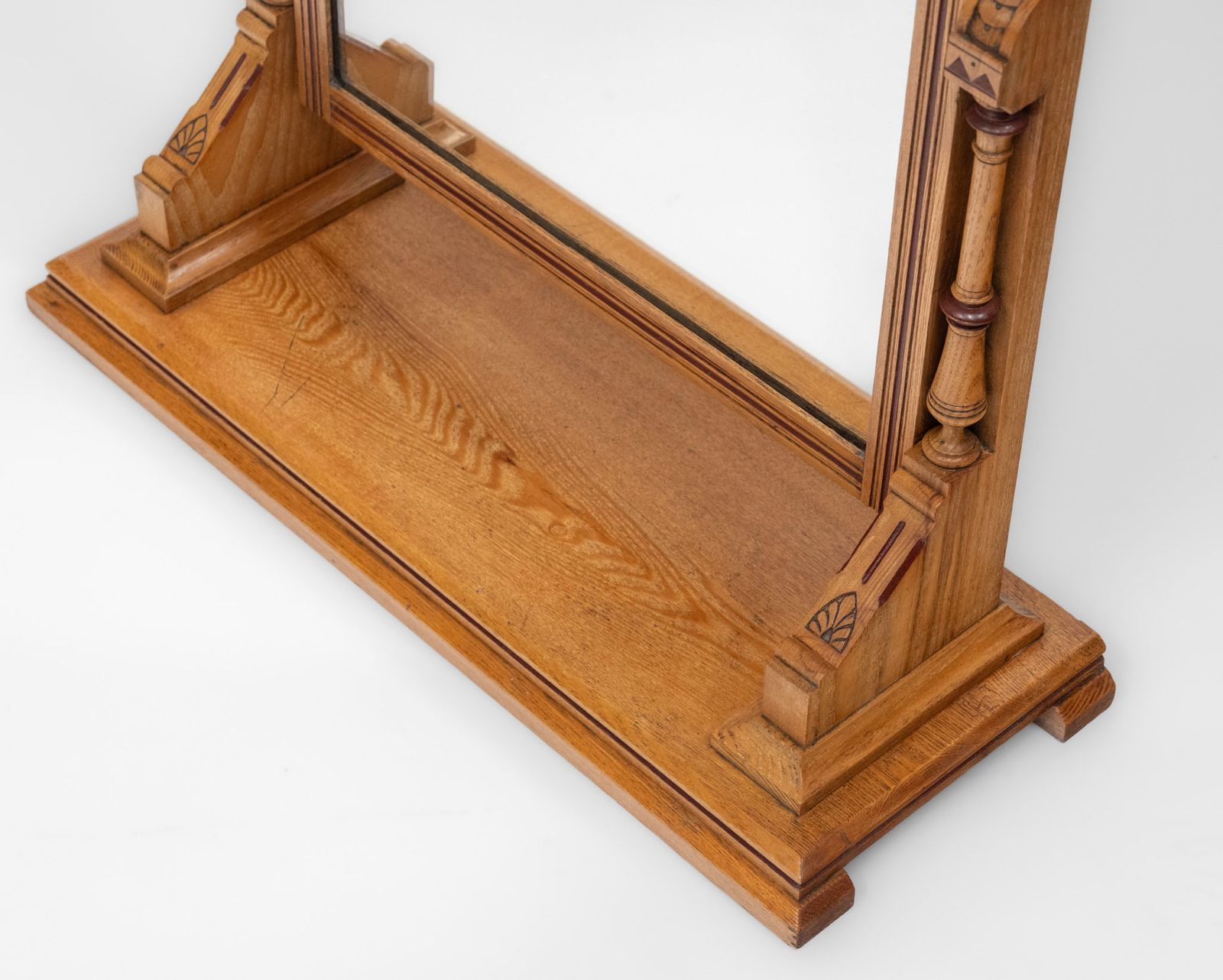 C19th Gothic Revival Ash & Painted Dressing Table Vanity Mirror photo vinterior