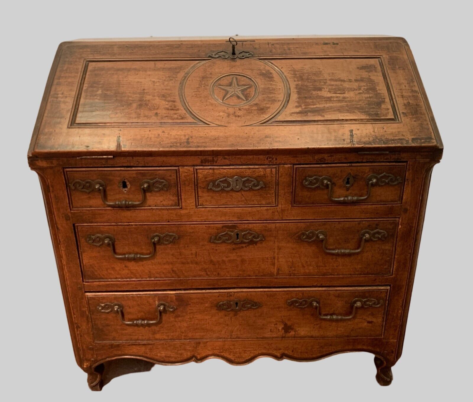 Louis XV Solid Walnut Slope Desk From The 18th Century