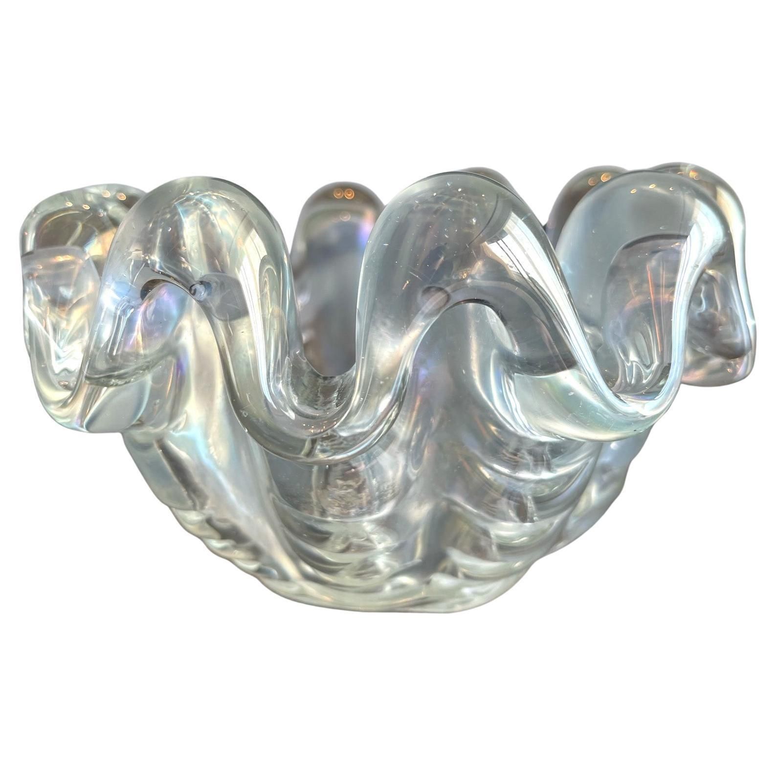 Murano Glass Bowl ‘A Grosse Costolature’ By Ercole Barovier For Barovier & Toso, 1940s