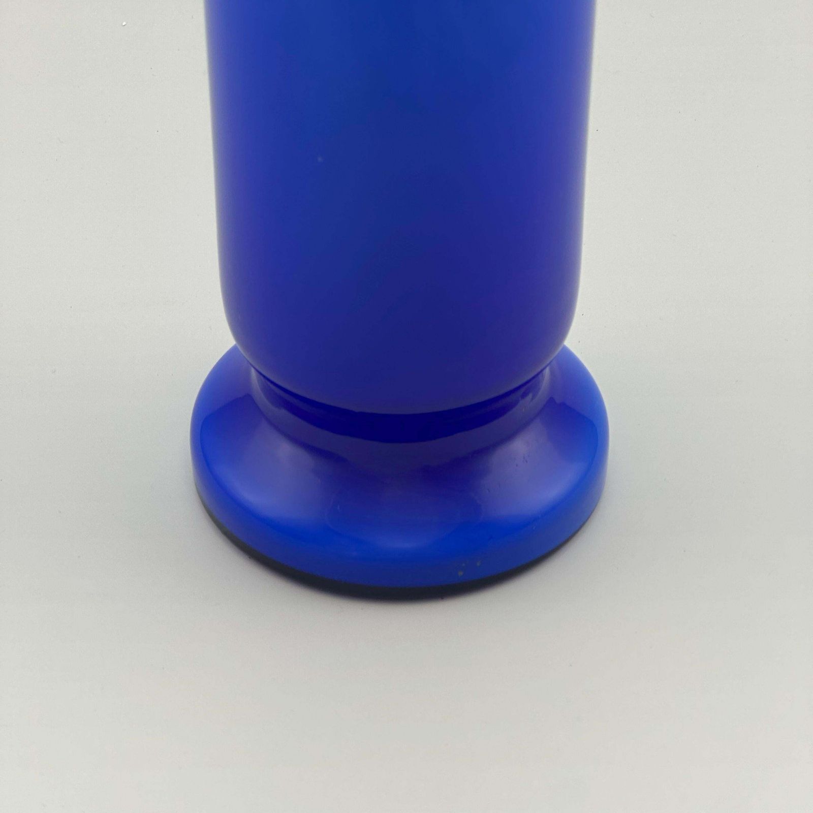 Cobalt Blue Empoli Cased Glass Vase, Italy, Circa 1970s photo Home Decor