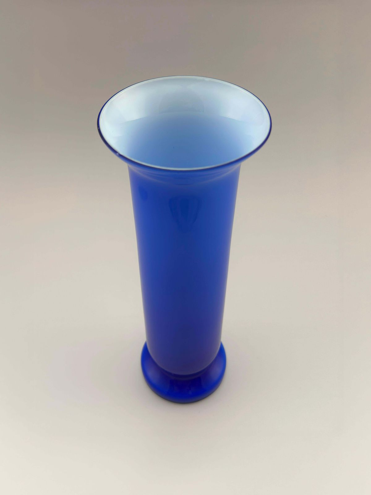 Cobalt Blue Empoli Cased Glass Vase, Italy, Circa 1970s photo buy