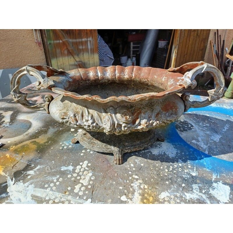 Paire De Jardinières En Fonte 1900 De Charleville   Mézières Style Rocaille photo vinterior