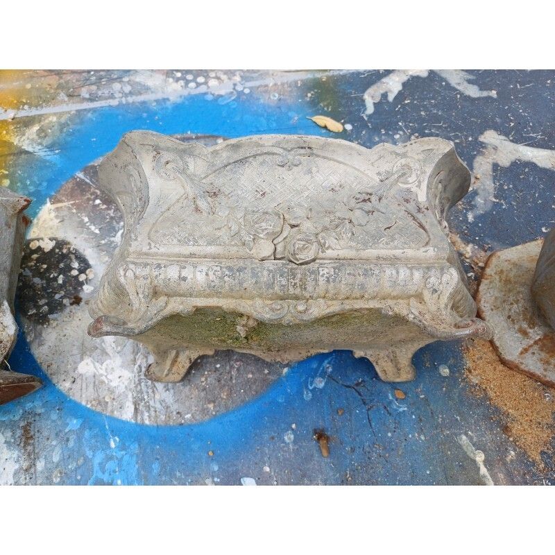 191.0 Set Of 4 Cast Iron Planters 1900 From Charleville   Mézières photo