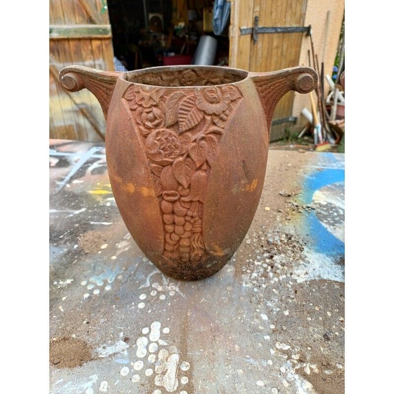 Pair Of Art Deco Cast Iron Vases From Charleville Mézières photo furniture