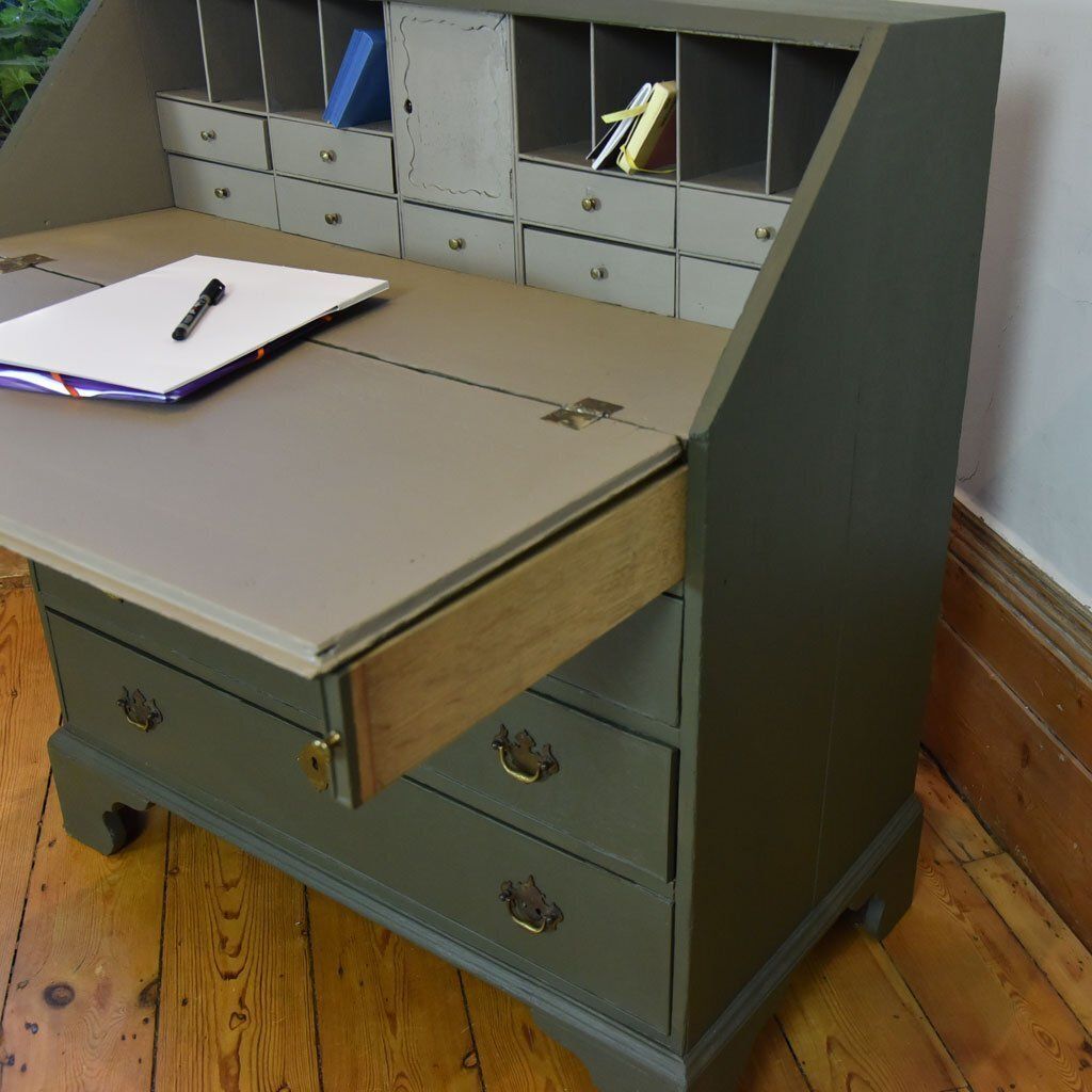 Georgian Bureau With Fitted Interior And Later Exterior And Interior Paint photo Furniture