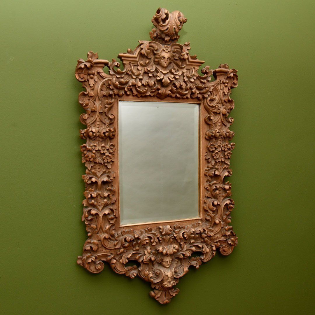 A 19th Century Carved Mirror Frame In 17th Century Italian Style