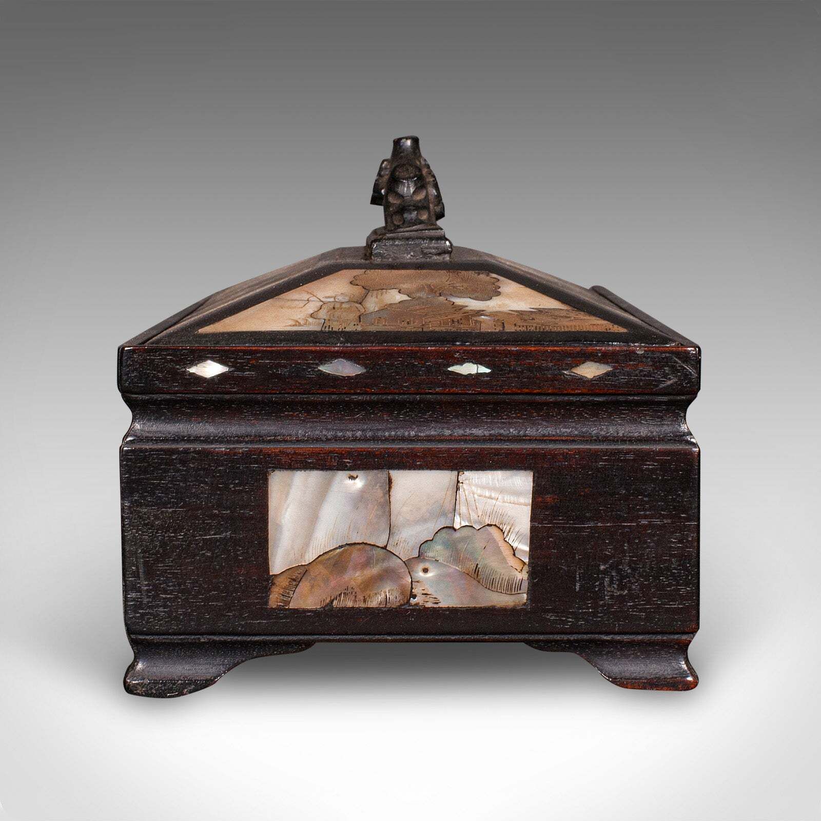 Antique Glove Box, Oriental, Inlaid Decorative Casket, Qing Dynasty, Edwardian photo vinterior