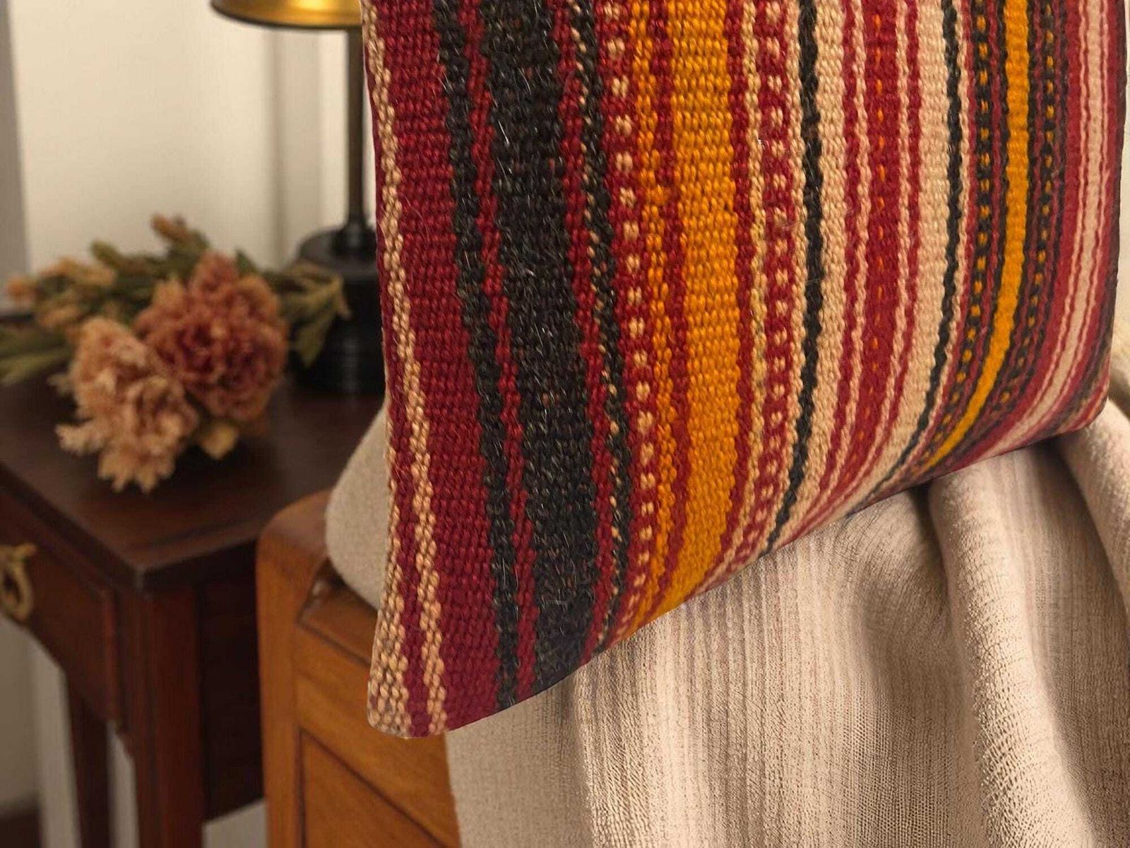 Hand Made Kilim Faced Cushion 16 X 16 Inches, Anatolian Kilim Pillow, Handmade Cushion Cover, Turkish Decor, Home Decor Accent photo 96.0