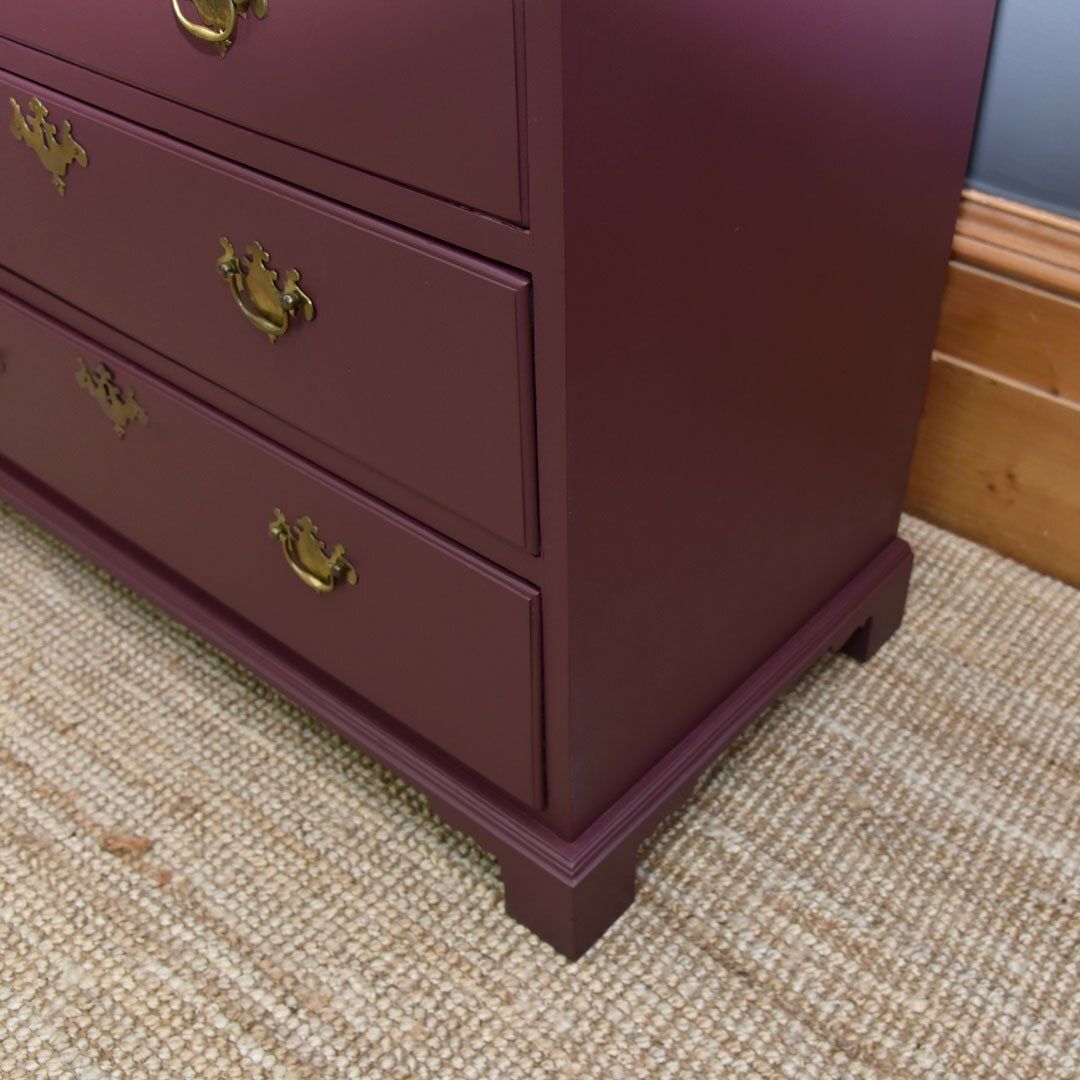 Georgian Chest Of Drawers In Aubergine Colour photo for sale