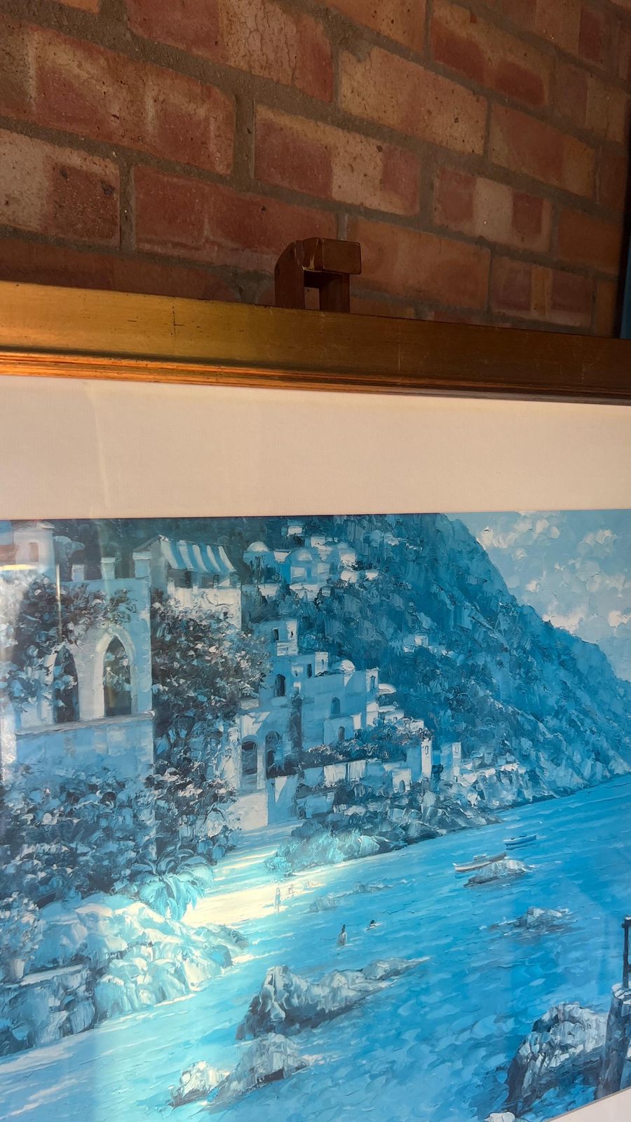 Large Framed Coastal Print “Capri Del Mar” By Howard Behrens – Serene Mediterranean Seascape, Glazed And Ready To Hang photo 129.0