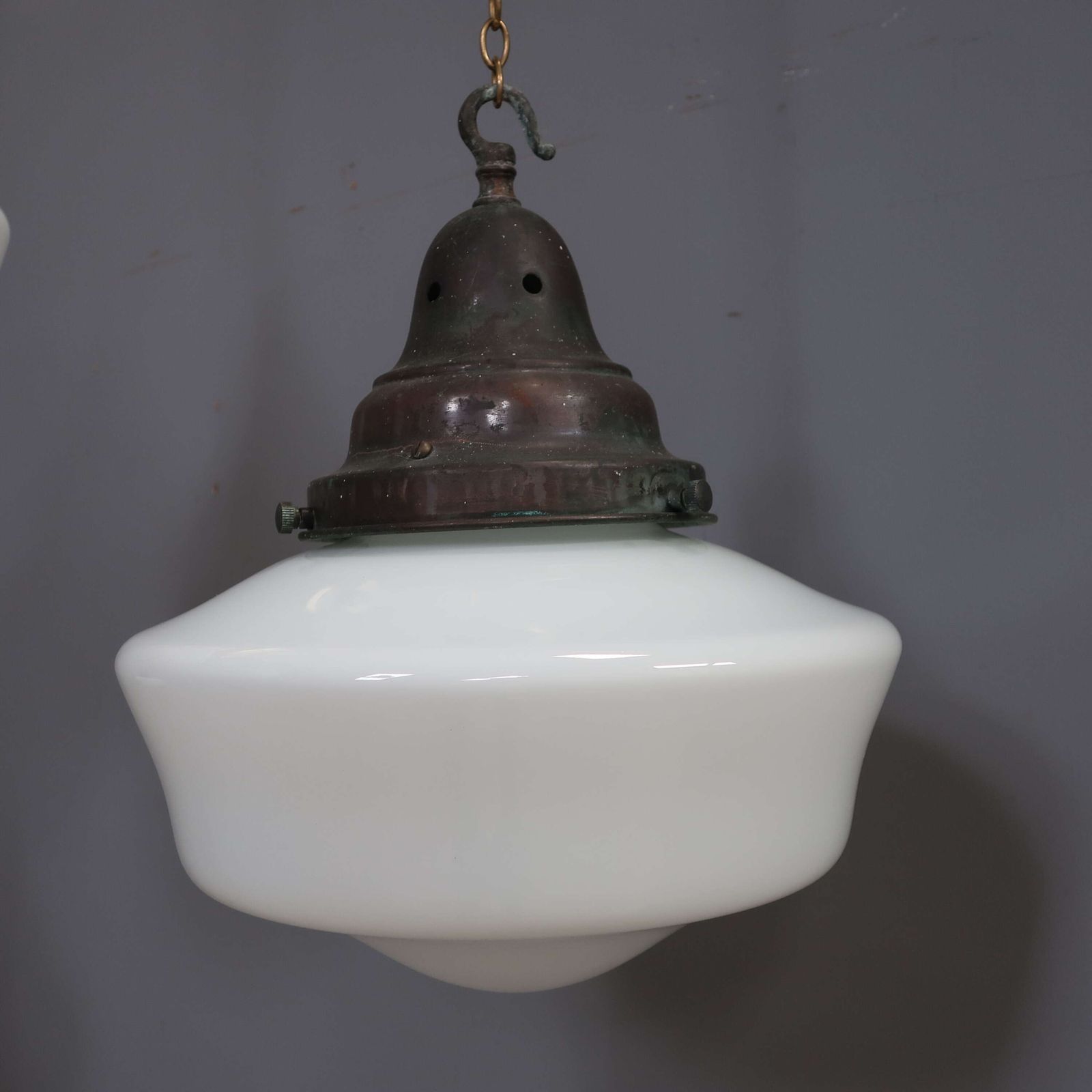 Opaline Chapel Lights; 1 Remaining photo vintage